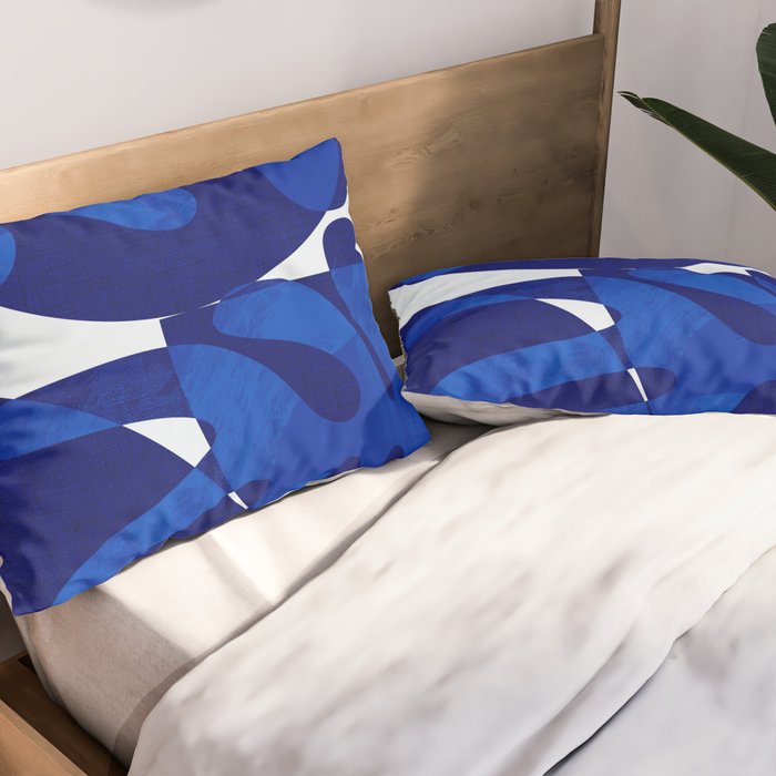 geometric blue matisse shapes Pillow Sham Gallery Image 2