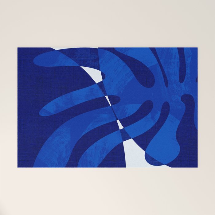 geometric blue matisse shapes Welcome Mat Gallery Image 1