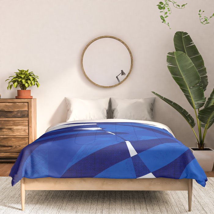 geometric blue matisse shapes Comforter Gallery Image 3