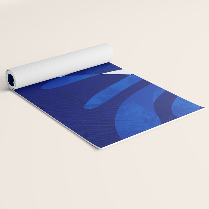 geometric blue matisse shapes Yoga Mat Gallery Image 2
