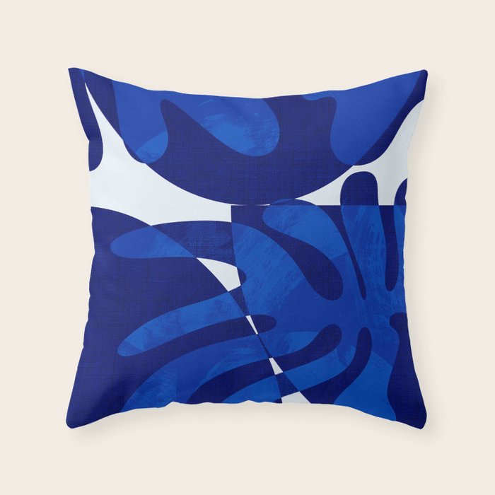 geometric blue matisse shapes Throw Pillow Gallery Image 6