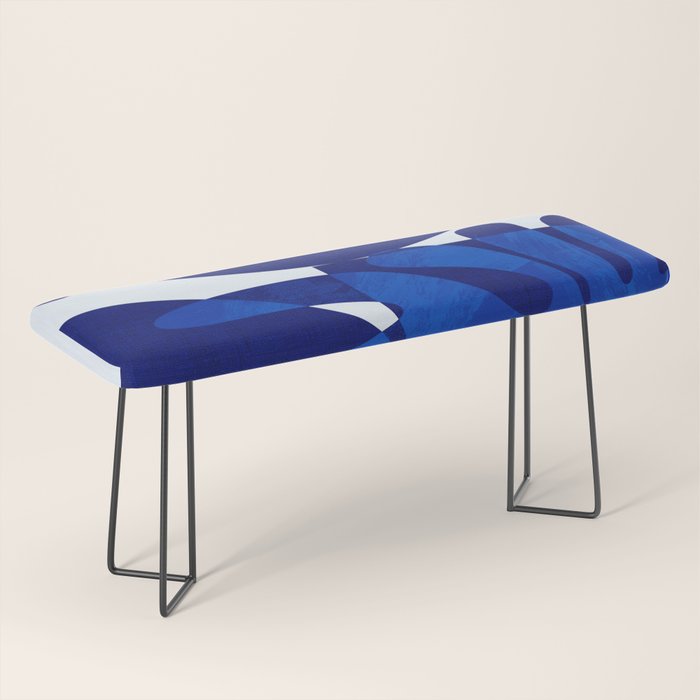 geometric blue matisse shapes Bench Gallery Image 1