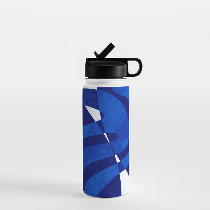 geometric blue matisse shapes Water Bottle Gallery Image 1