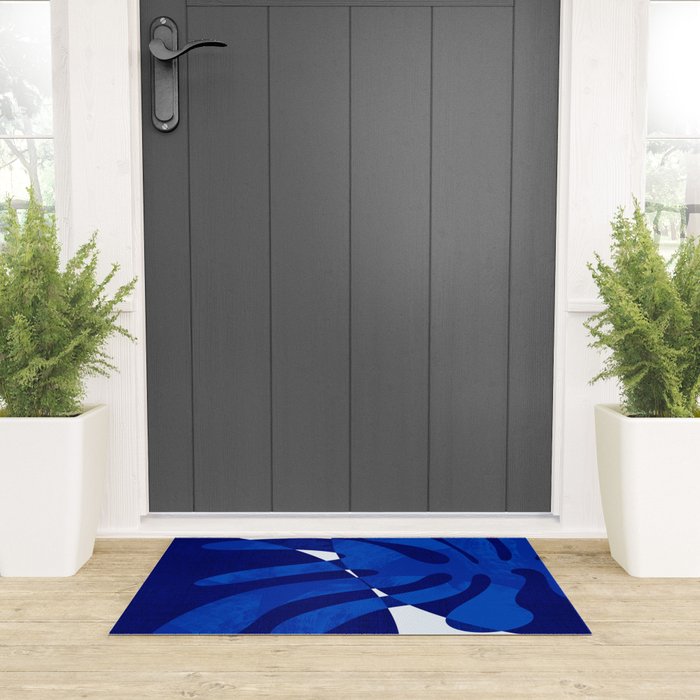 geometric blue matisse shapes Welcome Mat Gallery Image 3