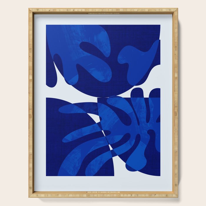 geometric blue matisse shapes Serving Tray Gallery Image 1
