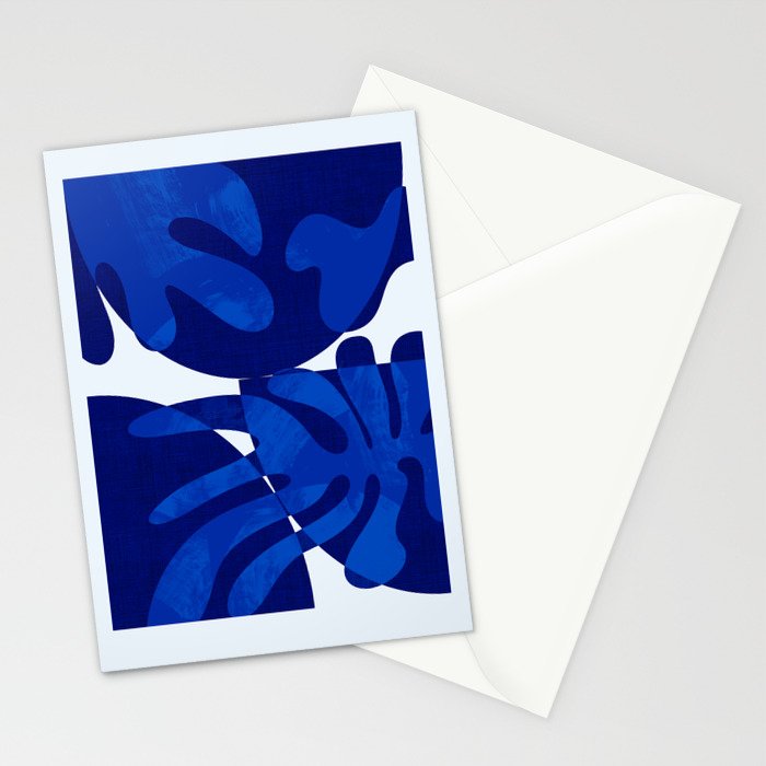 geometric blue matisse shapes Stationery Card Gallery Image 2