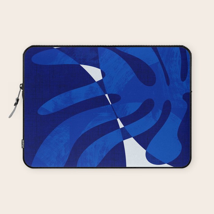 geometric blue matisse shapes Laptop Sleeve Gallery Image 1