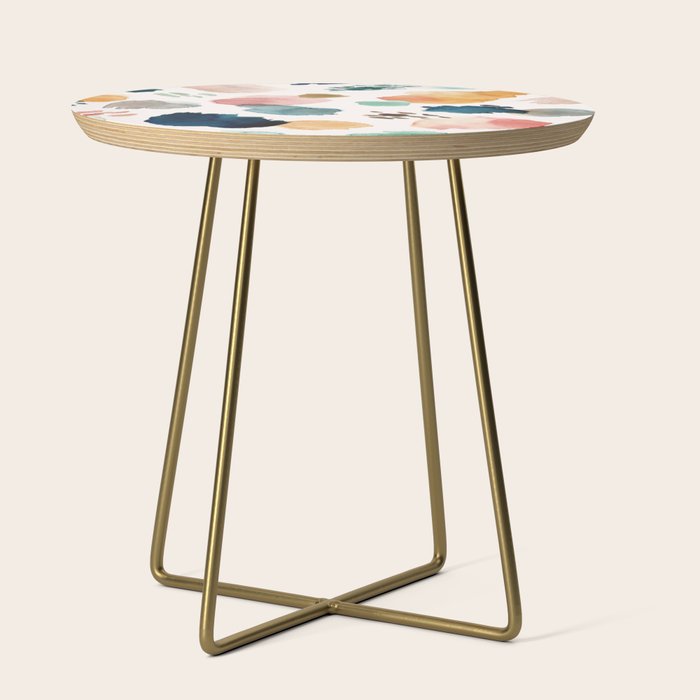 WILD WHIMS Abstract Watercolor Brush Strokes Side Table Gallery Image 1