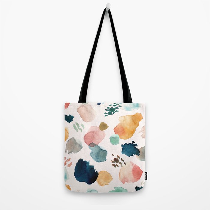 WILD WHIMS Abstract Watercolor Brush Strokes Tote Bag Gallery Image 2