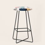 WILD WHIMS Abstract Watercolor Brush Strokes Stool Gallery Image 1