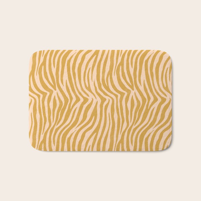 Dopamine Zebra Print In Amber Yellow Bath Mat Gallery Image 1