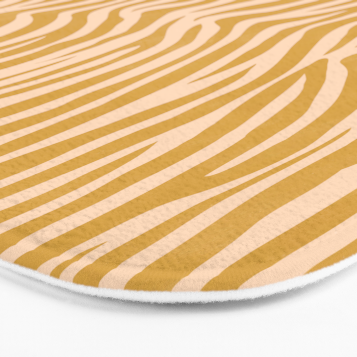 Dopamine Zebra Print In Amber Yellow Bath Mat Gallery Image 3
