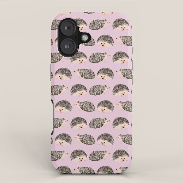 Hedgehog Rose Pink iPhone Case Gallery Image 1