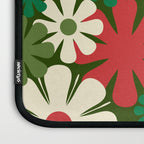 Retro Christmas Flowers 60s 70s Aesthetic Floral Pattern in Vintage Green Red Cream Laptop Sleeve Gallery Image 3