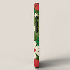 Retro Christmas Flowers 60s 70s Aesthetic Floral Pattern in Vintage Green Red Cream iPhone Case Gallery Image 2