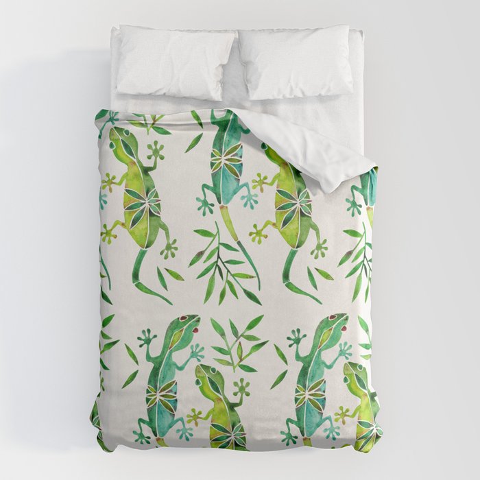 Geckos - Green Palette Duvet Cover Gallery Image 6