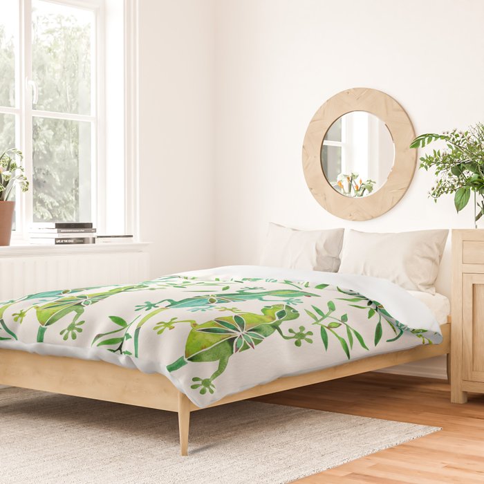 Geckos - Green Palette Duvet Cover Gallery Image 2