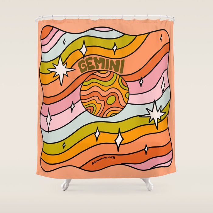 Gemini Planet Shower Curtain Gallery Image 1