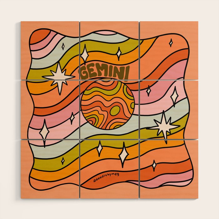 Gemini Planet Wood Wall Art Gallery Image 1