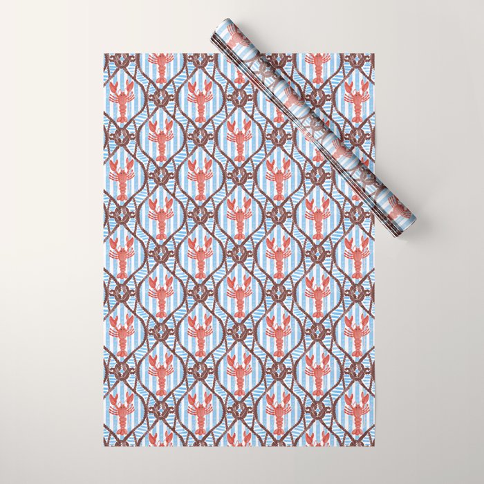 Coastal Lobster Elegance Wrapping Paper Gallery Image 1