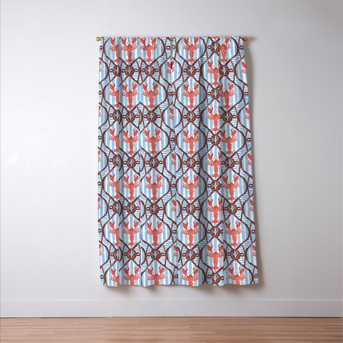 Coastal Lobster Elegance Window Curtain Gallery Image 3