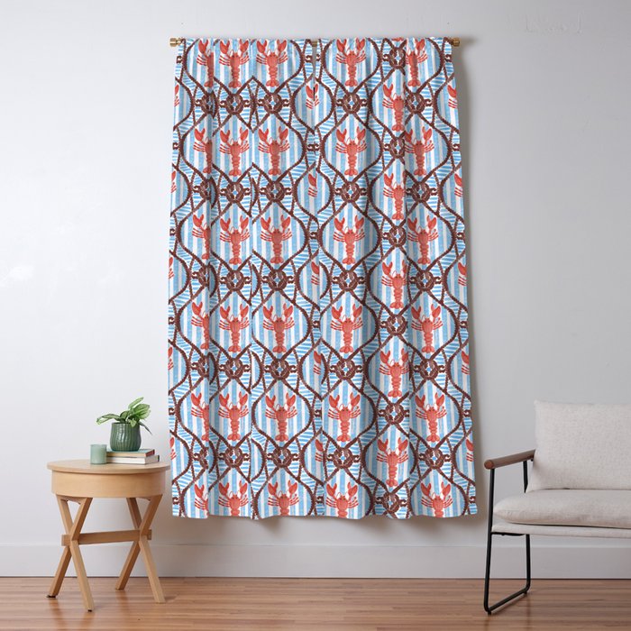 Coastal Lobster Elegance Window Curtain Gallery Image 5
