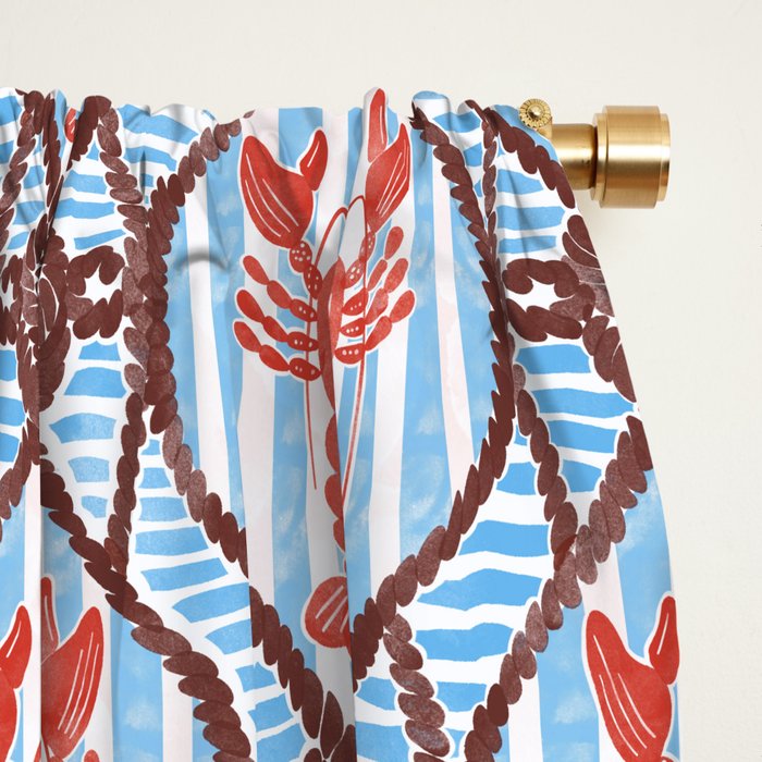 Coastal Lobster Elegance Window Curtain Gallery Image 2