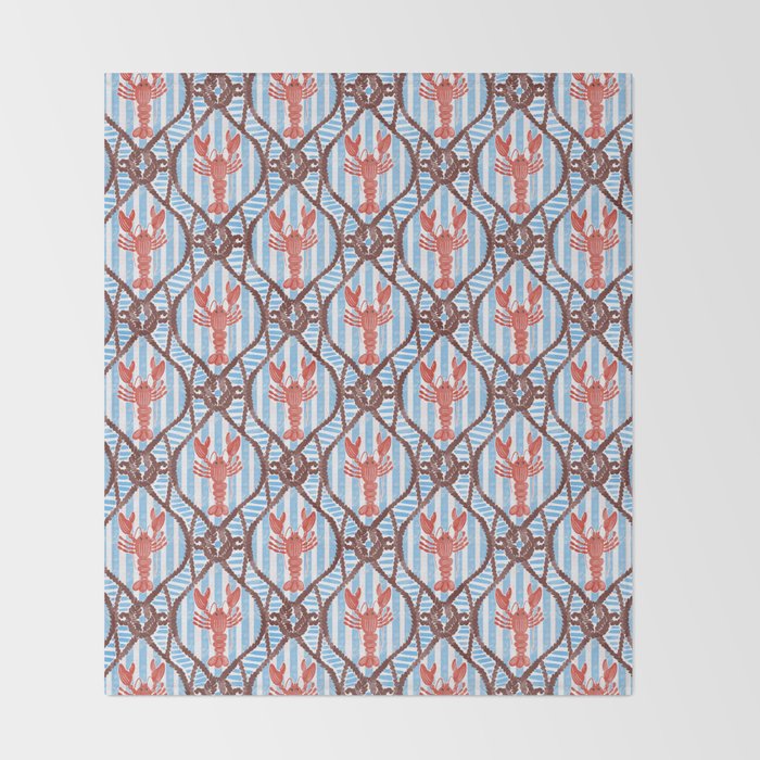 Coastal Lobster Elegance Throw Blanket Gallery Image 2