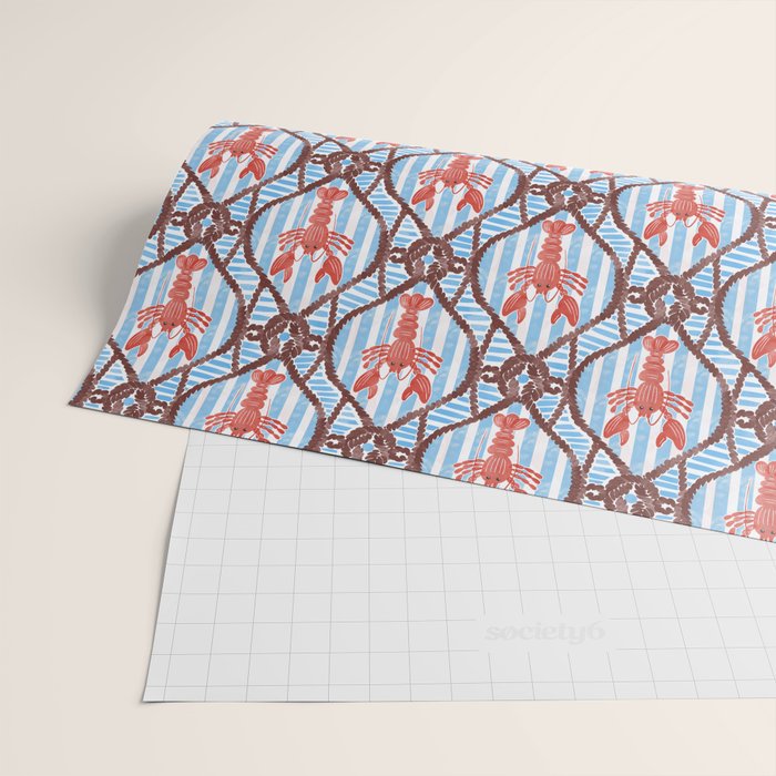 Coastal Lobster Elegance Wrapping Paper Gallery Image 2