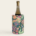 Retro Hippie 70s rainbow flower garden pattern  Wine Chiller Gallery Image 1
