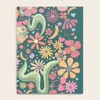 Retro Hippie 70s rainbow flower garden pattern  Notebook Gallery Image 4