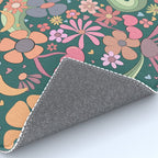 Retro Hippie 70s rainbow flower garden pattern  Rug Gallery Image 4