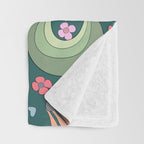 Retro Hippie 70s rainbow flower garden pattern  Throw Blanket Gallery Image 3