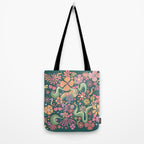Retro Hippie 70s rainbow flower garden pattern  Tote Bag Gallery Image 2