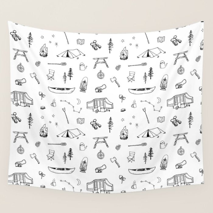 Simple Camping Wall Tapestry Gallery Image 4