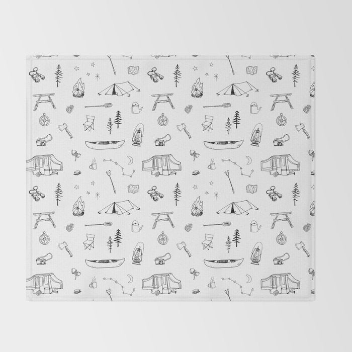 Simple Camping Throw Blanket Gallery Image 2