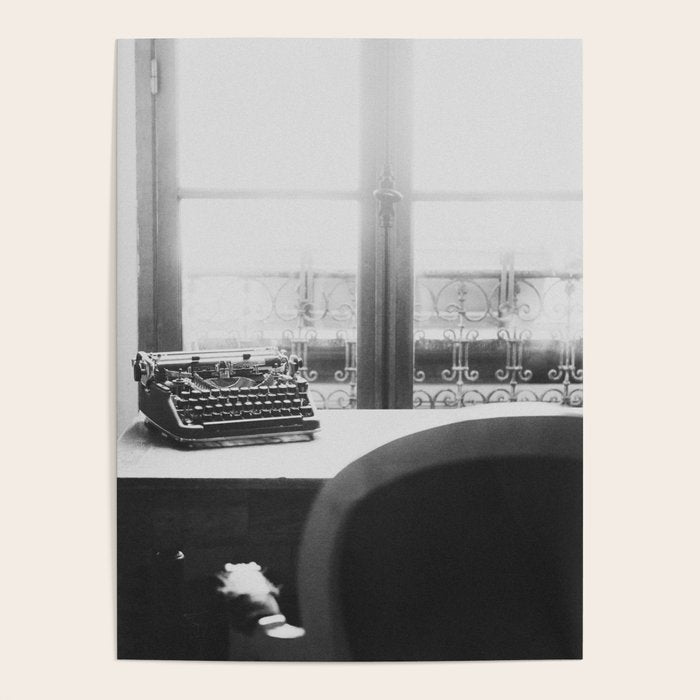 The Writer's Life - Black and White Paris Photography Poster Gallery Image 4