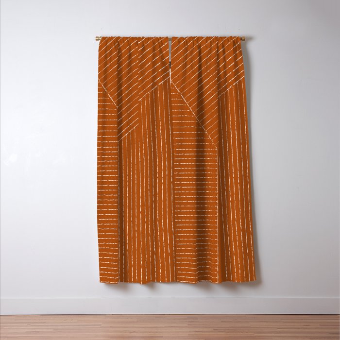 Lines (Rust) Window Curtain Gallery Image 3