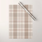 Checkered, Plaid Prints, Warm Brown Wrapping Paper Gallery Image 1