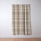 Checkered, Plaid Prints, Warm Brown Window Curtain Gallery Image 3
