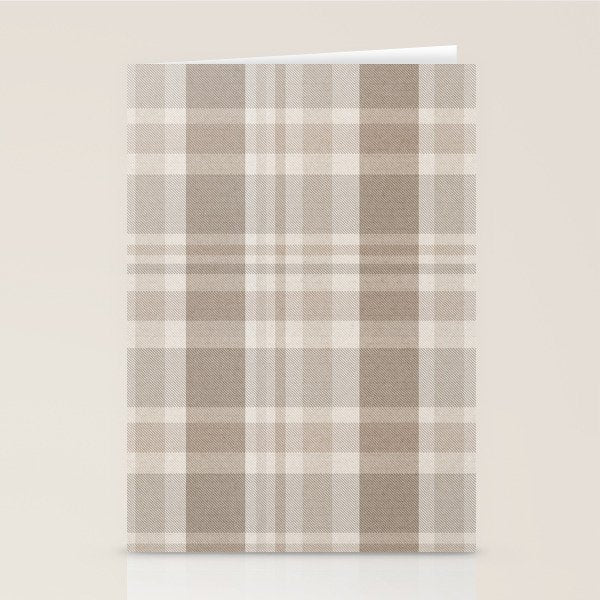 Checkered, Plaid Prints, Warm Brown Stationery Card Gallery Image 1