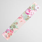 Vintage botanical blush pink mint green floral pattern Table Runner Gallery Image 3