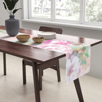 Vintage botanical blush pink mint green floral pattern Table Runner Gallery Image 2
