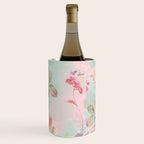 Vintage botanical blush pink mint green floral pattern Wine Chiller Gallery Image 1