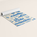 Abstract blue nature landscape doodle pattern Yoga Mat Gallery Image 2
