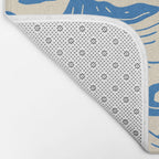 Abstract blue nature landscape doodle pattern Bath Mat Gallery Image 2