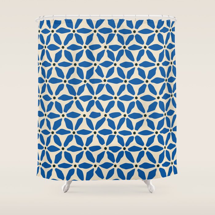 Blue flower pattern Shower Curtain Gallery Image 1