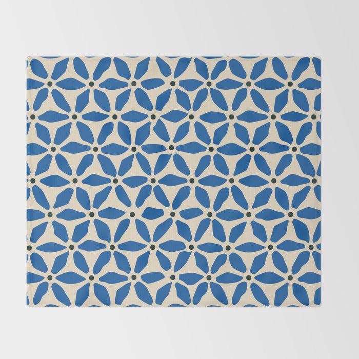 Blue flower pattern Throw Blanket Gallery Image 2