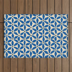 Blue flower pattern Outdoor Rug Gallery Image 1
