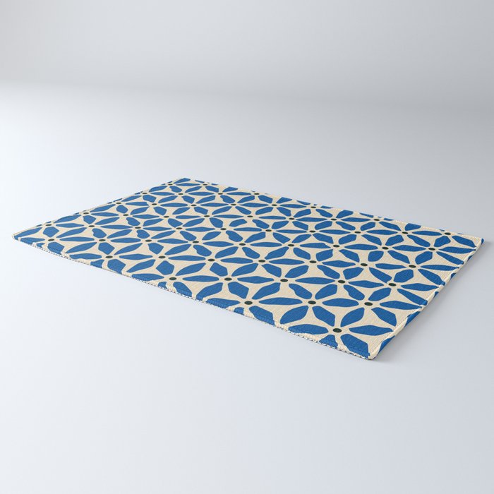 Blue flower pattern Rug Gallery Image 3